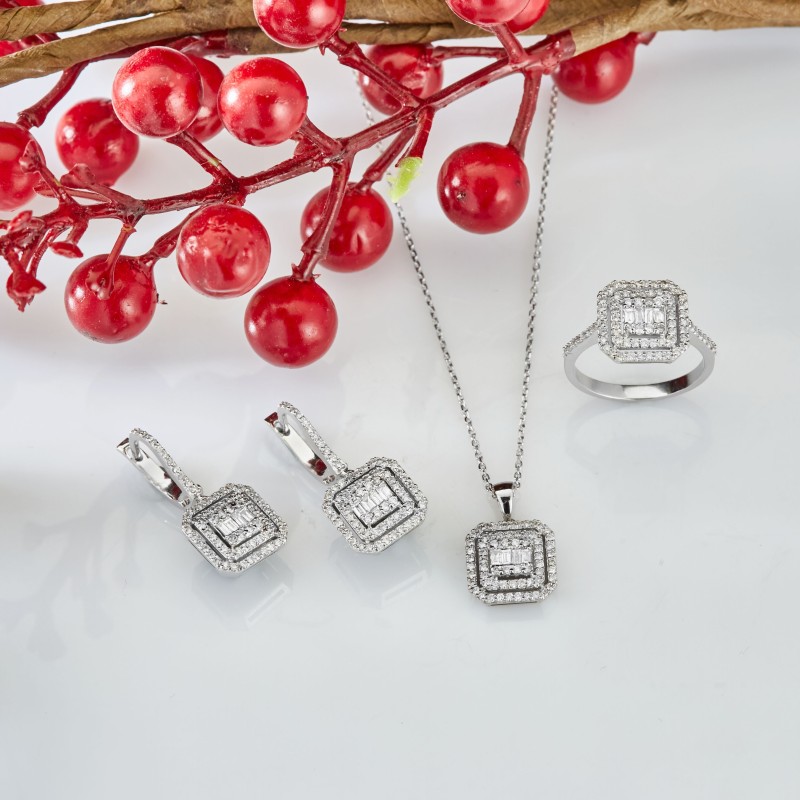 2.12 Karat Baget Pırlanta Set