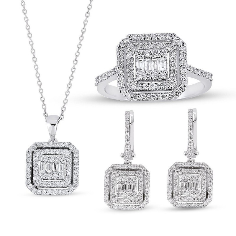 2.12 Karat Baget Pırlanta Set