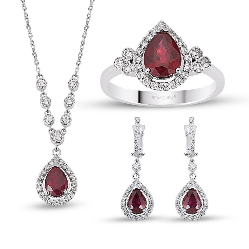 5.55 Karat Yakut Taşlı Pırlanta Set