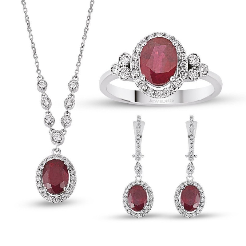 8.53 Karat Yakut Taşlı Pırlanta Set