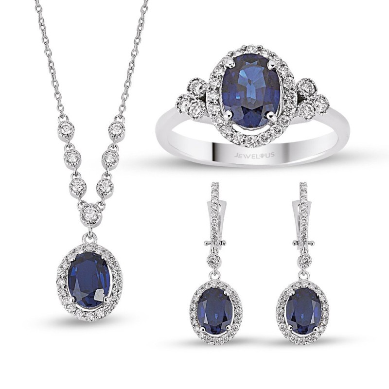 8.17 Karat Safir Taşlı Pırlanta Set