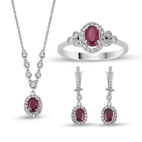 5.55 Karat Yakut Taşlı Pırlanta Set