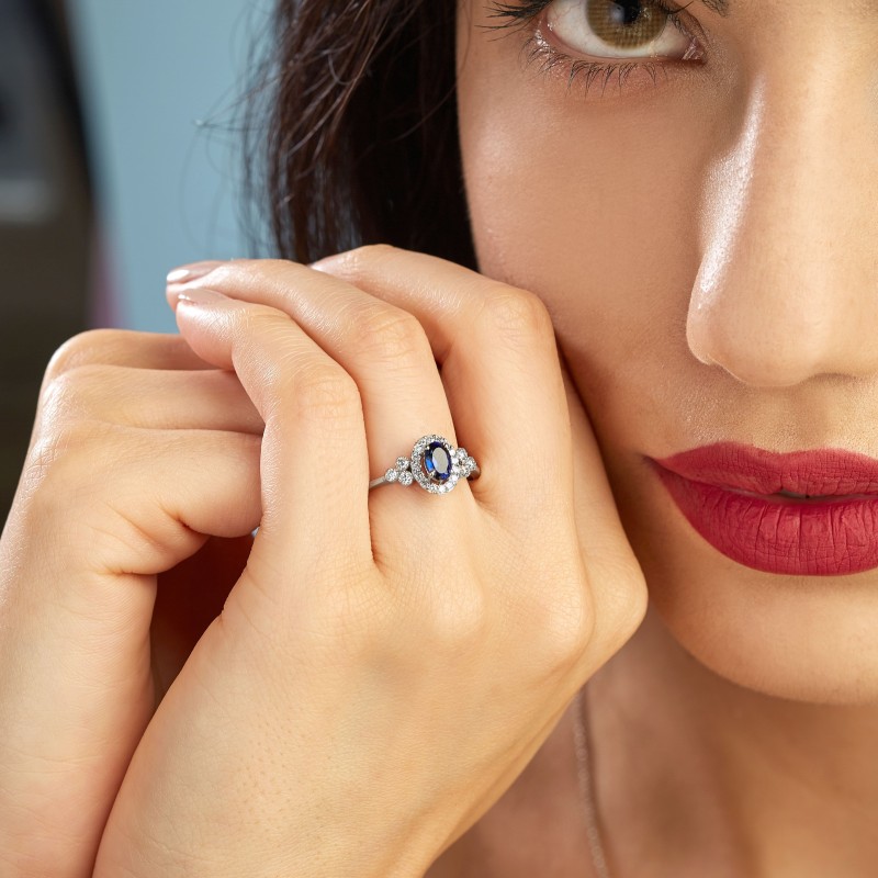 3.45 Karat Safir Taşlı Pırlanta Set