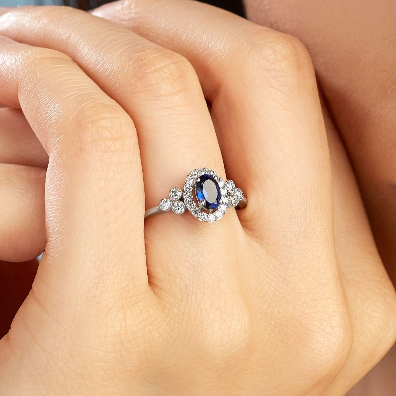 3.45 Karat Safir Taşlı Pırlanta Set