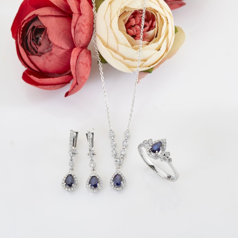 2.83 Karat Safir Taşlı Pırlanta Set