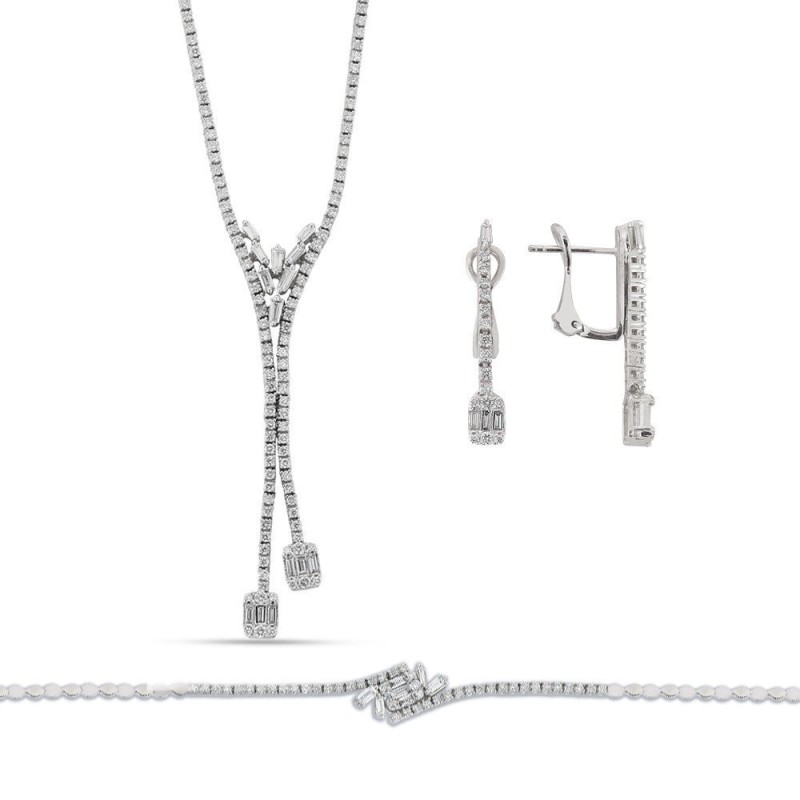 3.27 Karat Baget Pırlanta Gerdanlık Set