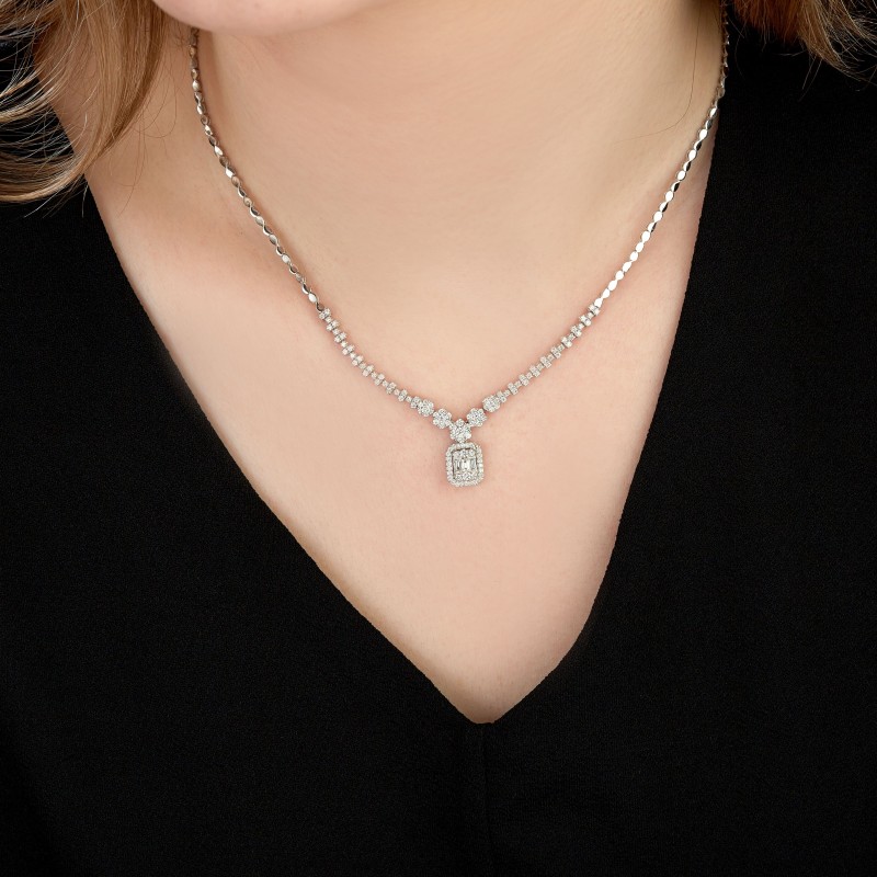 2.75 Karat Baget Pırlanta Gerdanlık Set