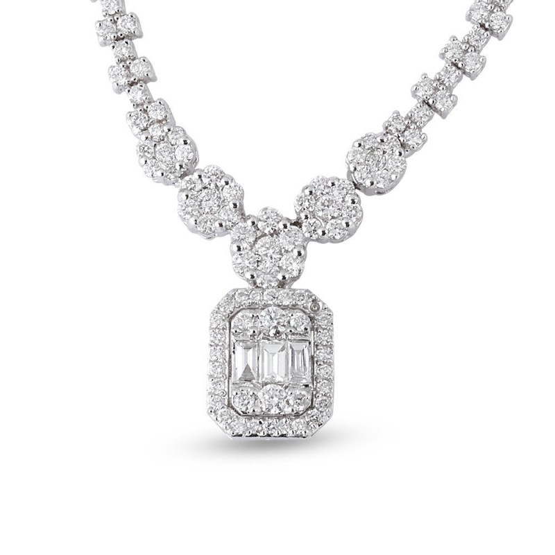 2.75 Karat Baget Pırlanta Gerdanlık Set