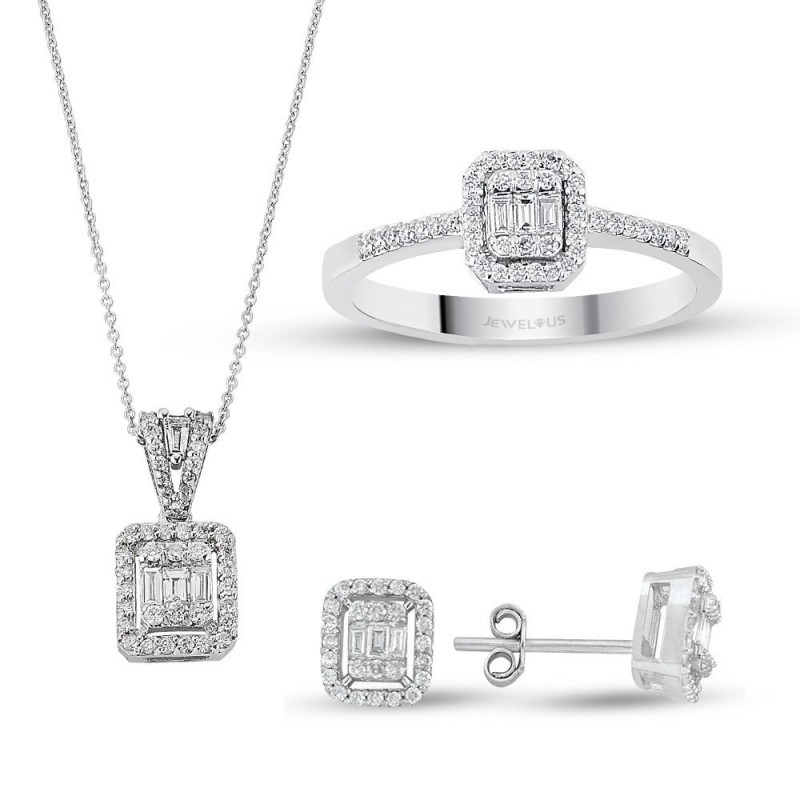 0.95 Karat Baget Pırlanta Set