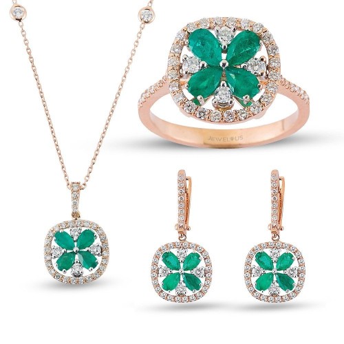 4.79 Karat Zümrüt Taşlı Pırlanta Set
