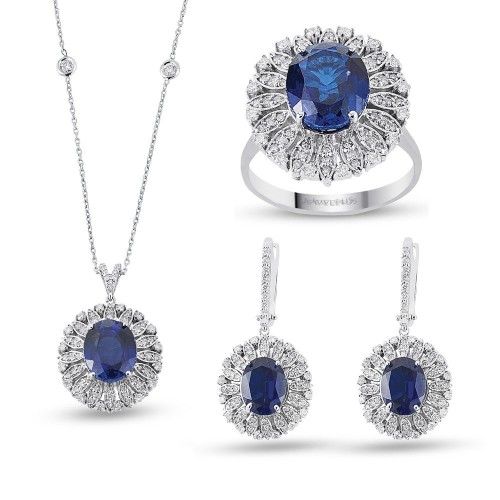 18.82 Karat Safir Taşlı Pırlanta Set