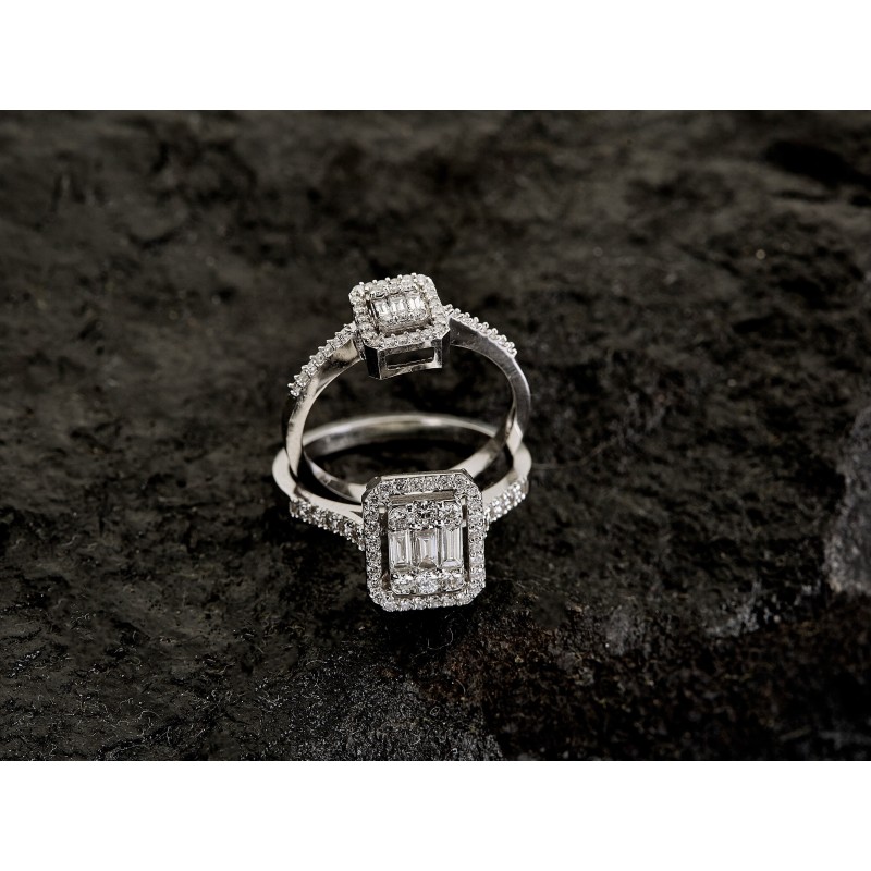 0.84 Karat Baget Pırlanta Set