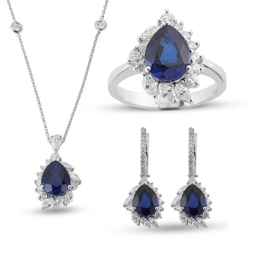 17.77 Karat Safir Taşlı Pırlanta Set