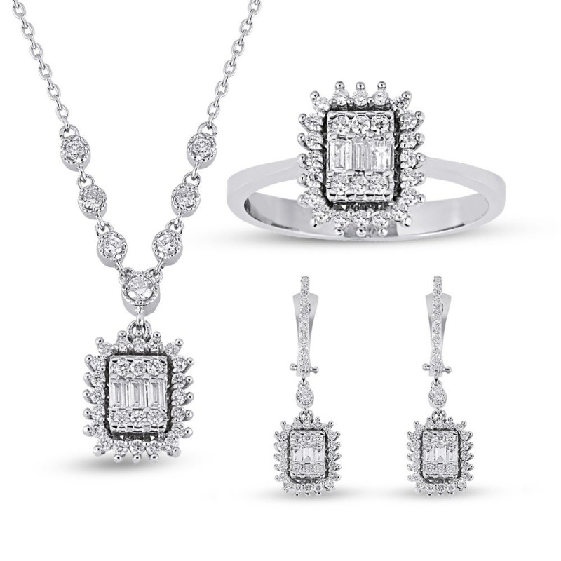 1.47 Karat Baget Pırlanta Set