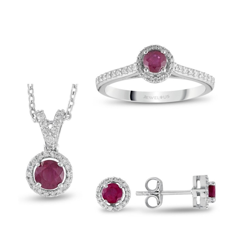 1.61 Karat Yakut Taşlı Pırlanta Set