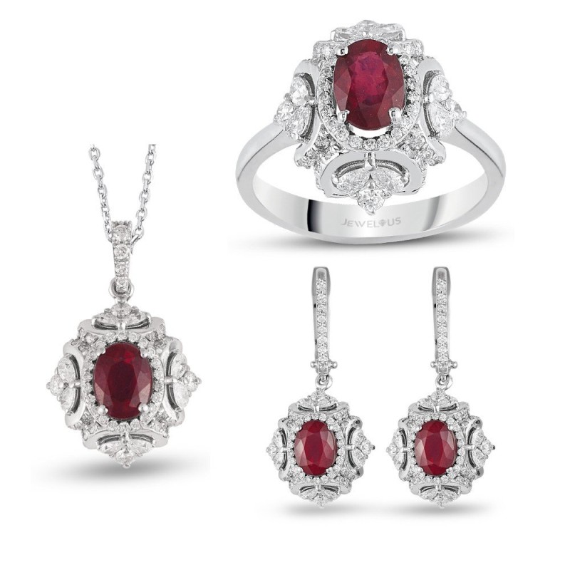 8.35 Karat Yakut Taşlı Pırlanta Set