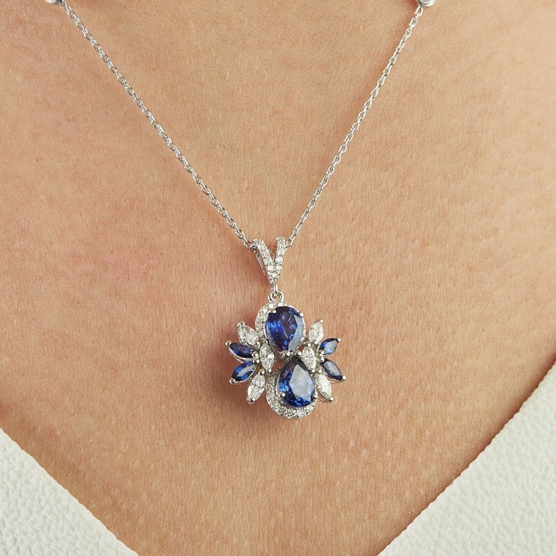 11.65 Karat Safir Taşlı Pırlanta Set