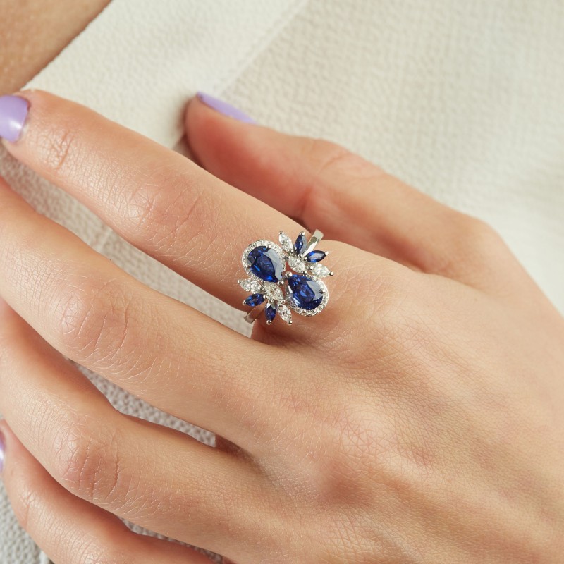 11.65 Karat Safir Taşlı Pırlanta Set