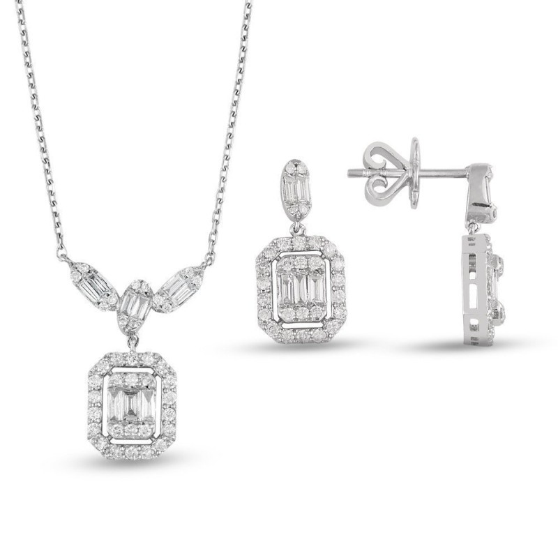 1.11 Karat Baget Pırlanta Set
