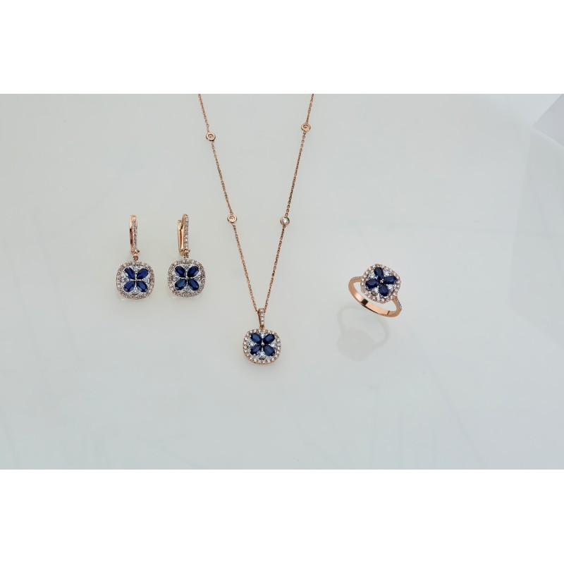 6.76 Karat Safir Taşlı Pırlanta Set