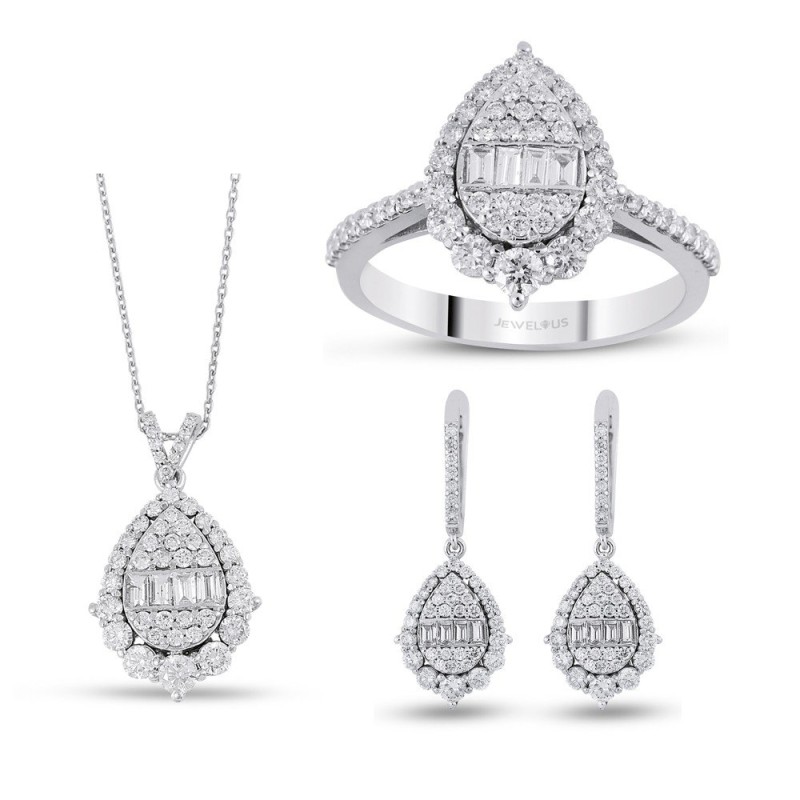 2.85 Karat Baget Pırlanta Set