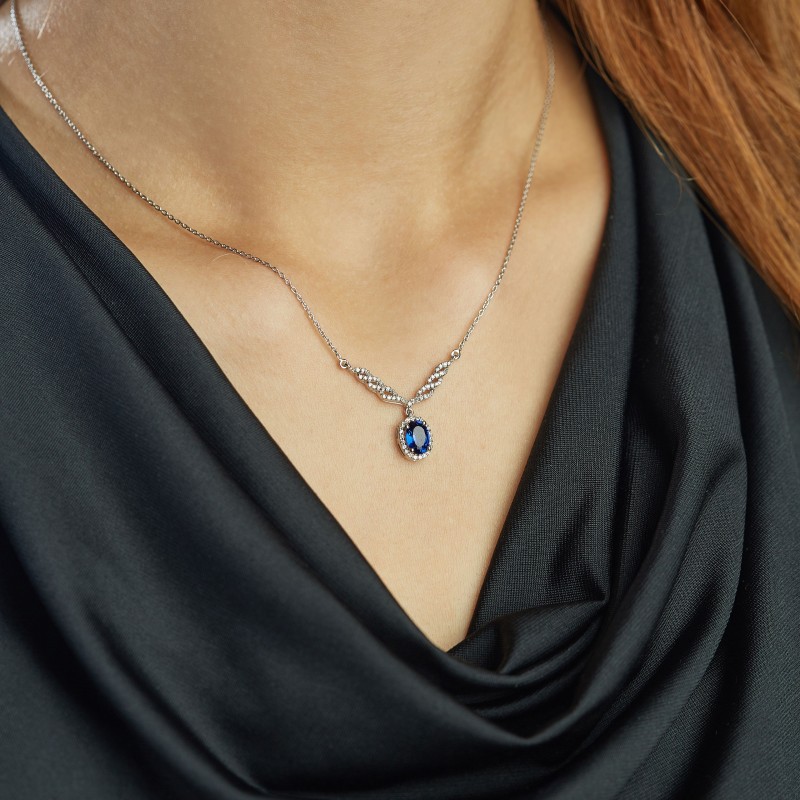 4.67 Karat Safir Taşlı Pırlanta Set
