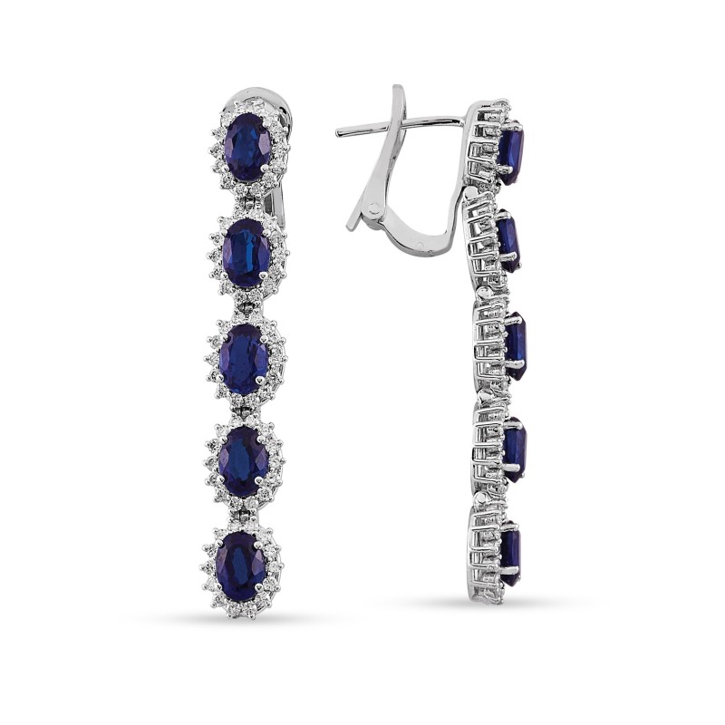 7.15 Karat Safir Taşlı Pırlanta Küpe