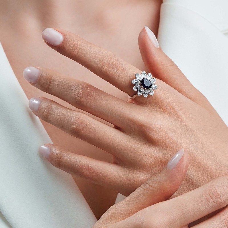 2.31  Karat Safir Taşlı Pırlanta  Yüzük