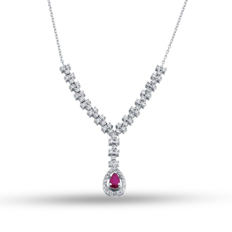 0.99 Karat Yakut Taşlı Pırlanta Kolye