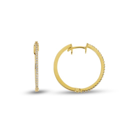 0.20 Karat Pırlanta Minimal Halka Küpe