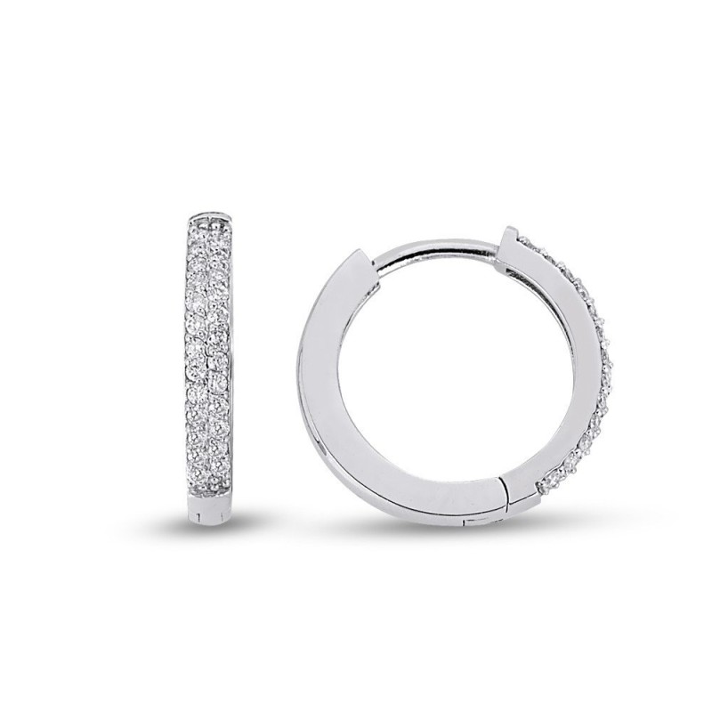 0.24 Karat Pırlanta Minimal Halka Küpe