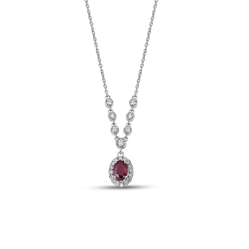 0.99 Karat Yakut Taşlı Pırlanta Kolye