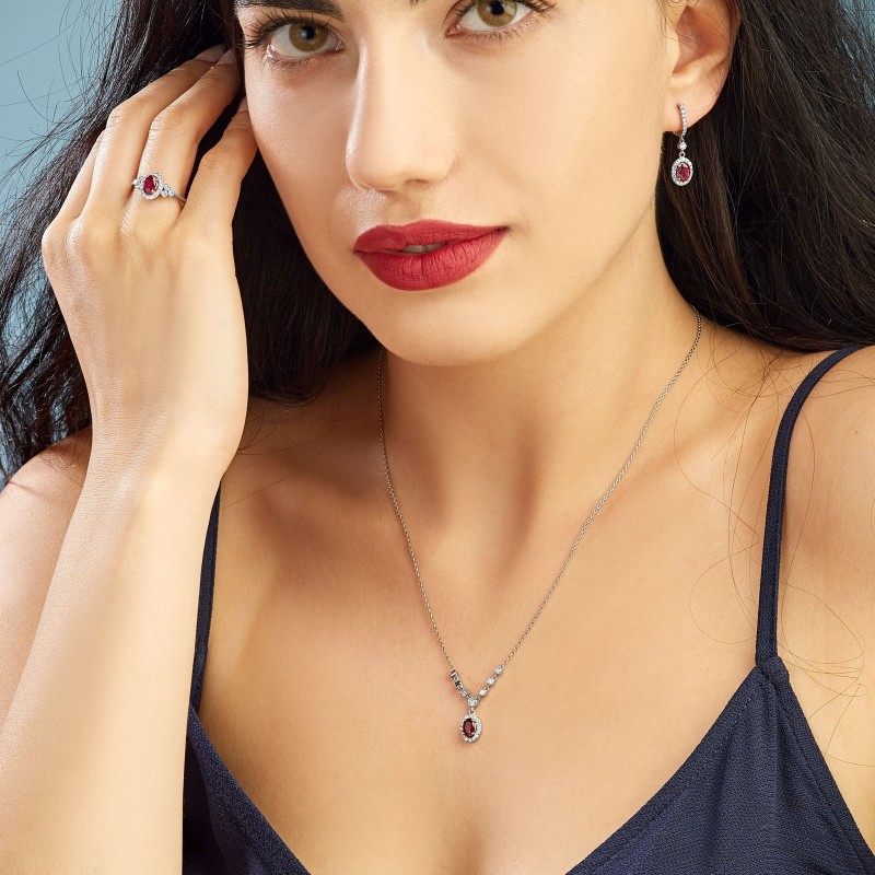 0.95 Karat Yakut Taşlı Pırlanta YÜzük
