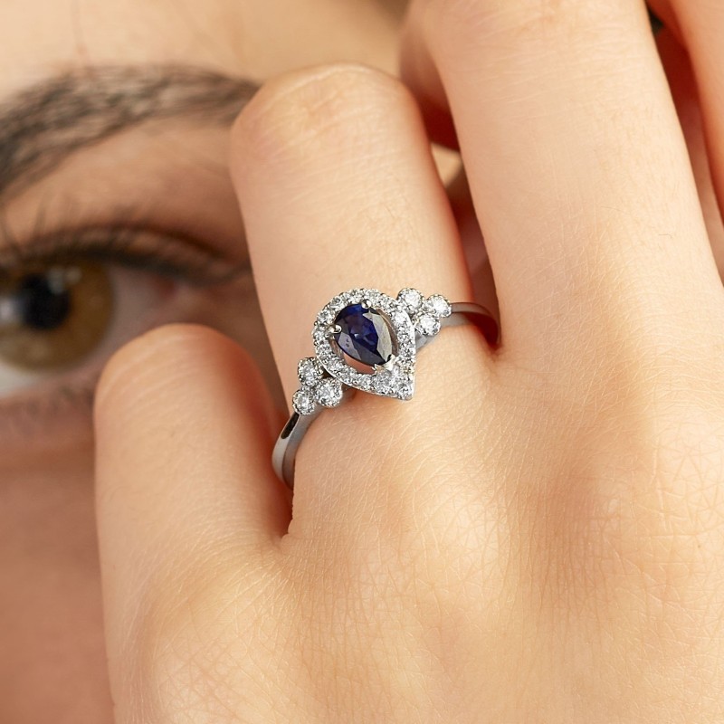 0.70 Karat Safir Taşlı Pırlanta Yüzük
