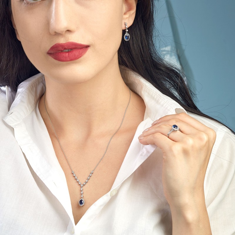 1.06 Karat Safir Taşlı Pırlanta Yüzük