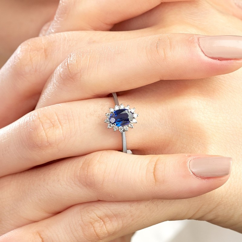 1.06 Karat Safir Taşlı Pırlanta Yüzük