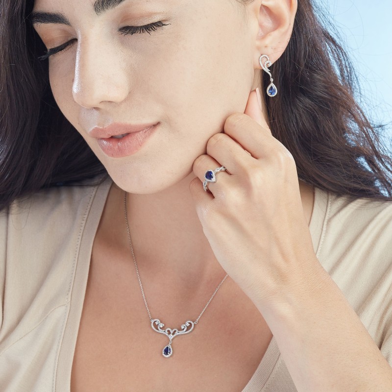 1.24 Karat Safir Taşlı Pırlanta Yüzük