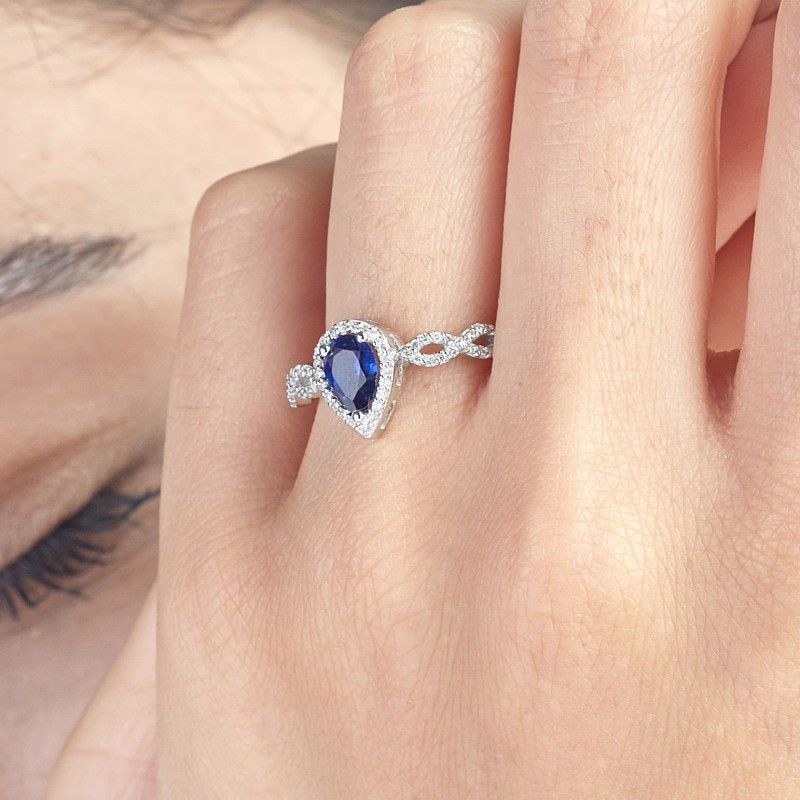 1.24 Karat Safir Taşlı Pırlanta Yüzük