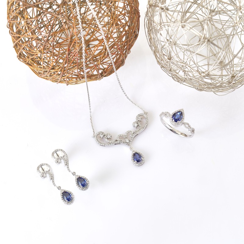 1.24 Karat Safir Taşlı Pırlanta Yüzük
