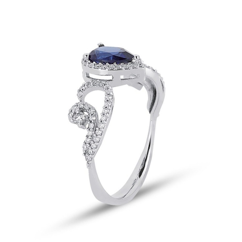 1.24 Karat Safir Taşlı Pırlanta Yüzük