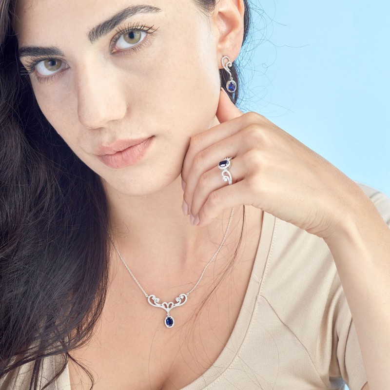 1.20 Karat Safir Taşlı Pırlanta Yüzük