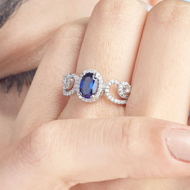 1.20 Karat Safir Taşlı Pırlanta Yüzük