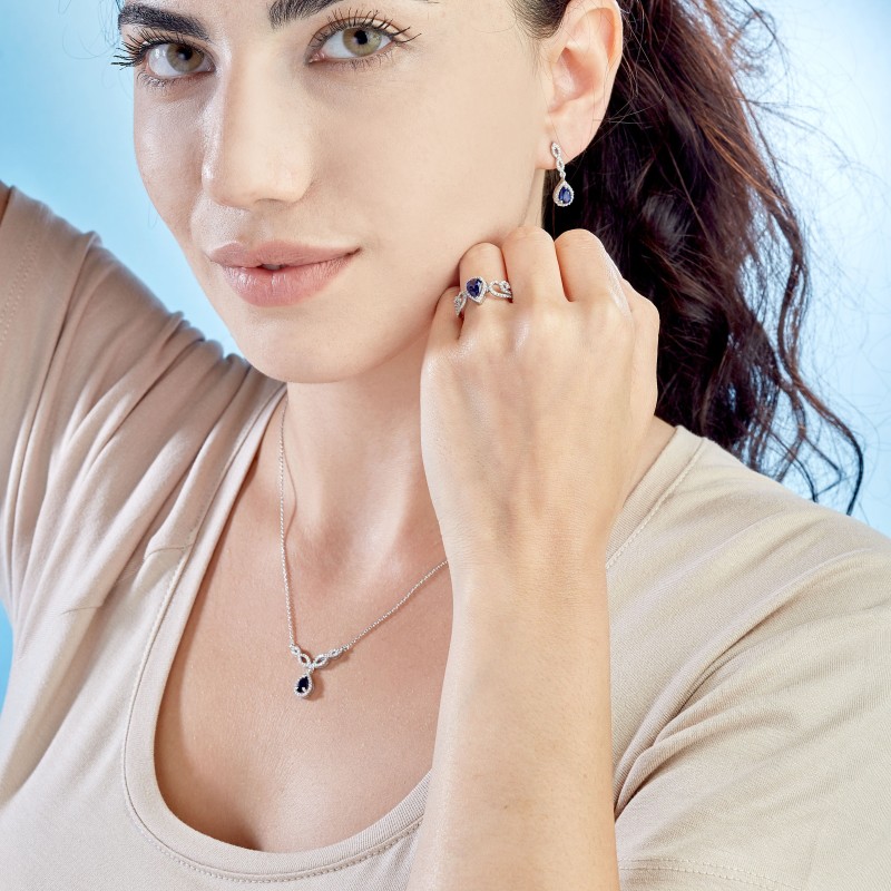 1.01 Karat Safir Taşlı Pırlanta Yüzük