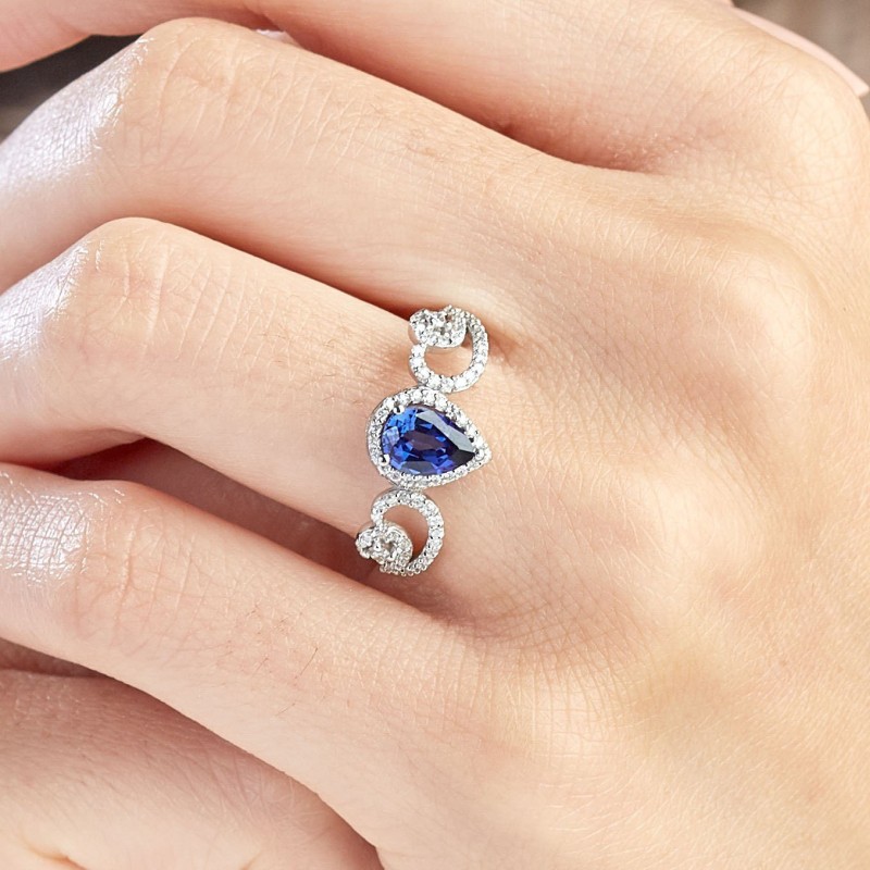 1.01 Karat Safir Taşlı Pırlanta Yüzük