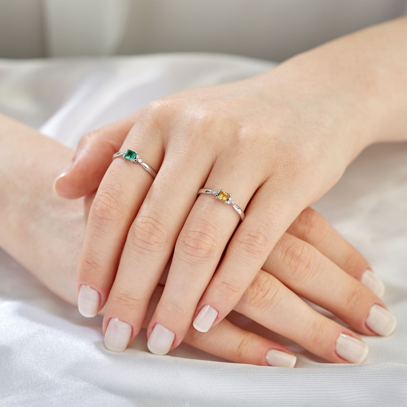 0.26 Karat Topaz Taşlı Pırlanta Minimal Yüzük