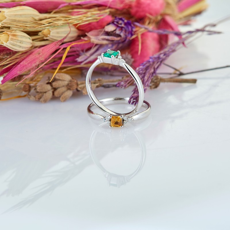 0.26 Karat Topaz Taşlı Pırlanta Minimal Yüzük