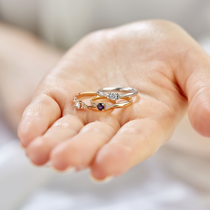 0.53 Karat Safir Taşlı Pırlanta Minimal Yüzük