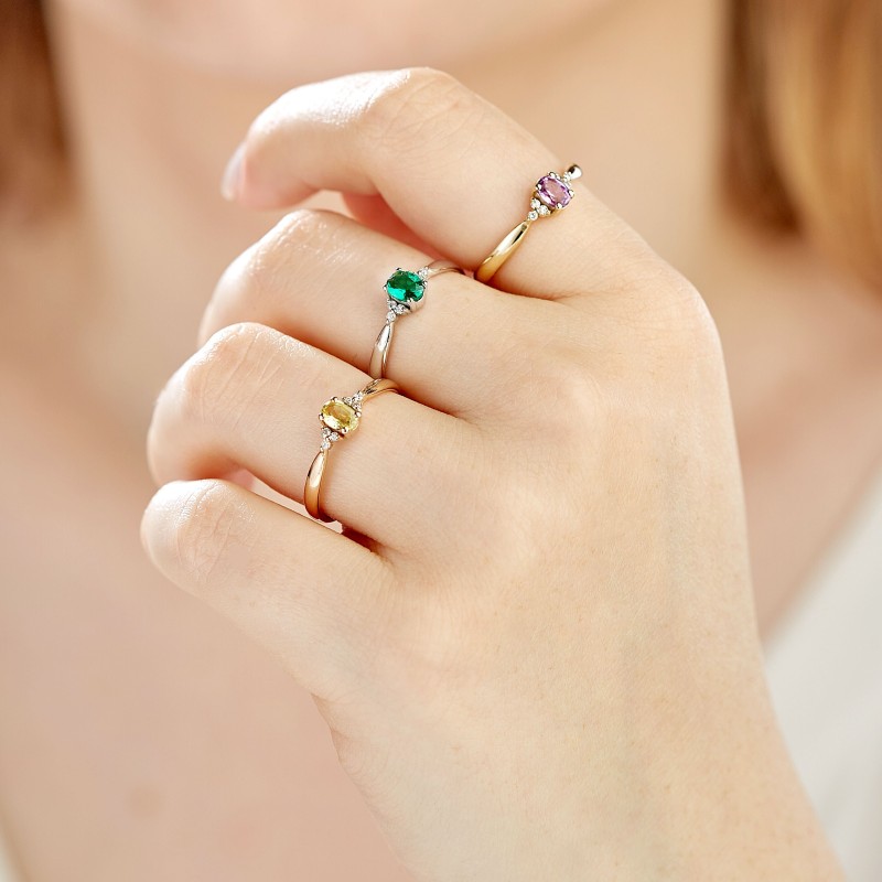 0.44 Karat Pembe Safir Taşlı Pırlanta Minimal Yüzük