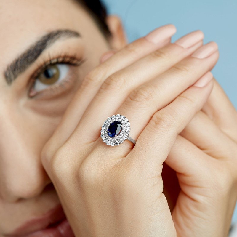 2.30 Karat Safir Taşlı Pırlanta Yüzük