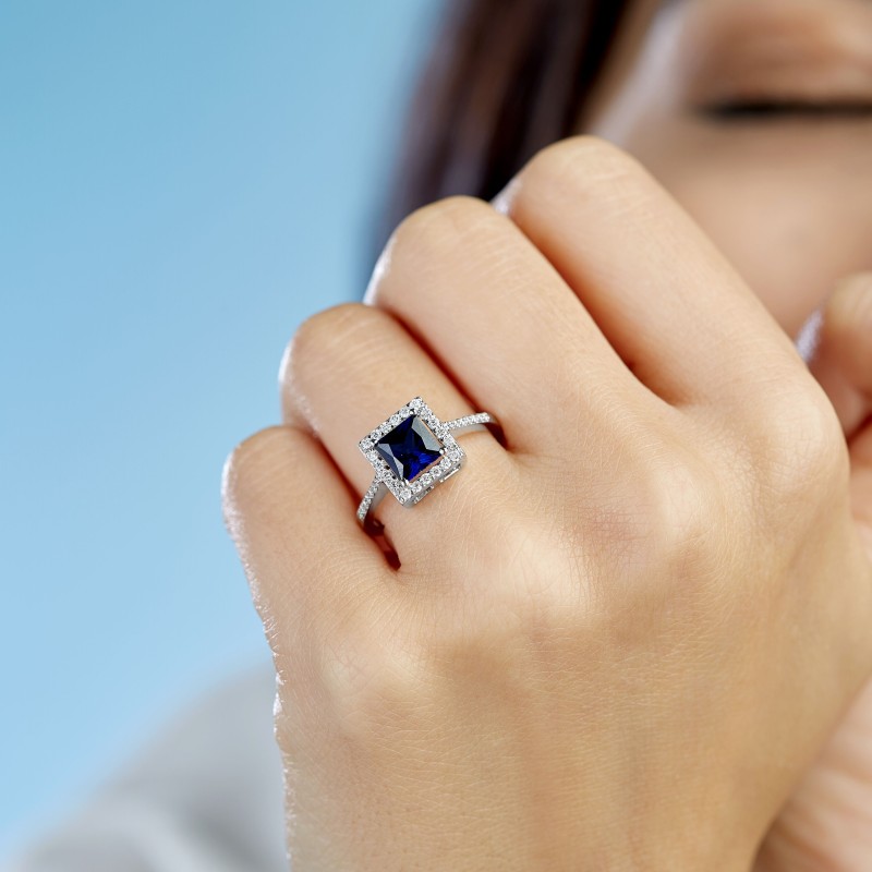 1.58 Karat Safir Taşlı Pırlanta Yüzük